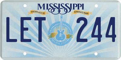 MS license plate LET244