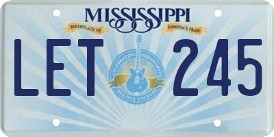 MS license plate LET245