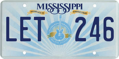 MS license plate LET246