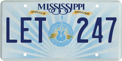 MS license plate LET247