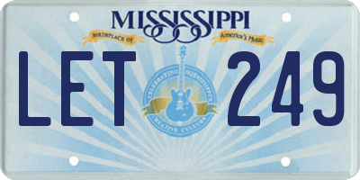 MS license plate LET249