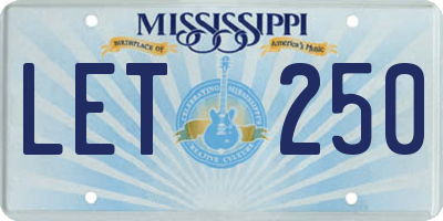 MS license plate LET250