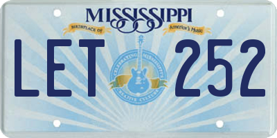 MS license plate LET252