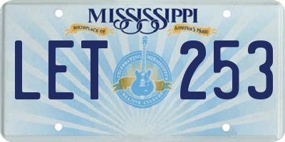 MS license plate LET253