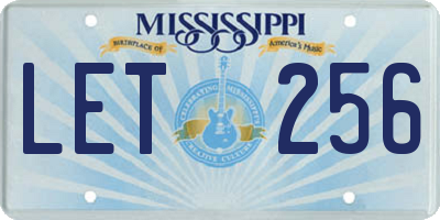 MS license plate LET256