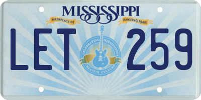 MS license plate LET259