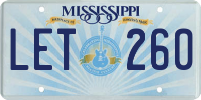 MS license plate LET260