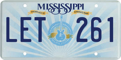 MS license plate LET261