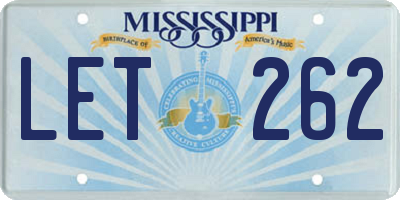MS license plate LET262