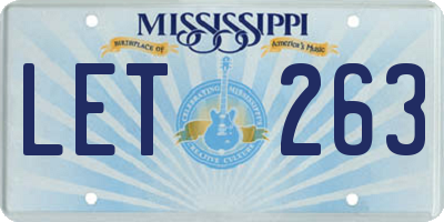 MS license plate LET263