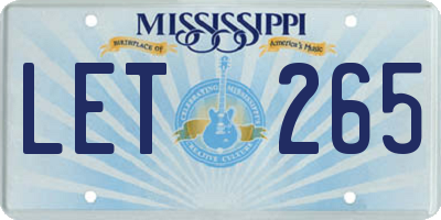MS license plate LET265