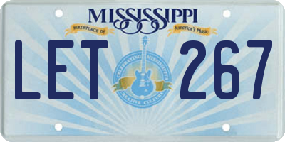 MS license plate LET267