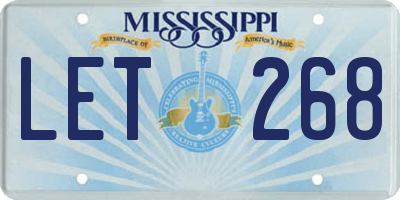 MS license plate LET268