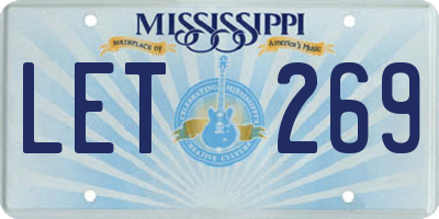 MS license plate LET269