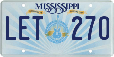 MS license plate LET270