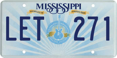 MS license plate LET271