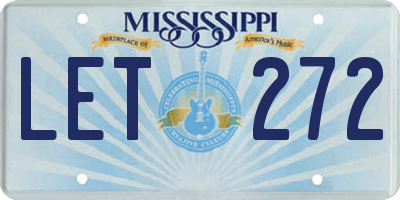 MS license plate LET272