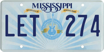 MS license plate LET274