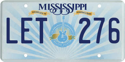 MS license plate LET276