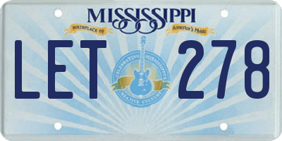 MS license plate LET278