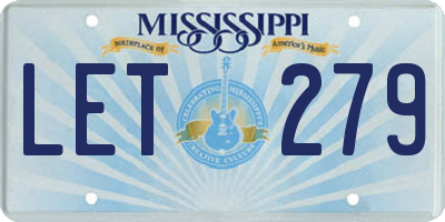 MS license plate LET279