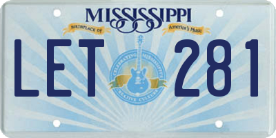 MS license plate LET281