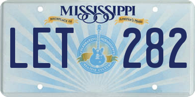 MS license plate LET282
