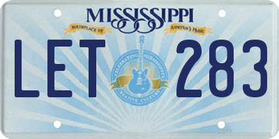 MS license plate LET283