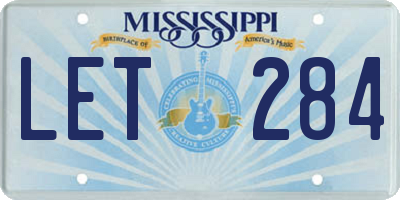MS license plate LET284