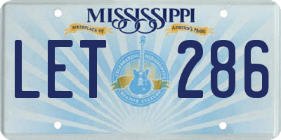 MS license plate LET286