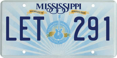MS license plate LET291
