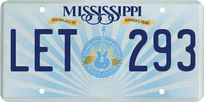 MS license plate LET293