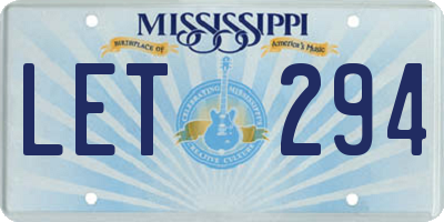 MS license plate LET294