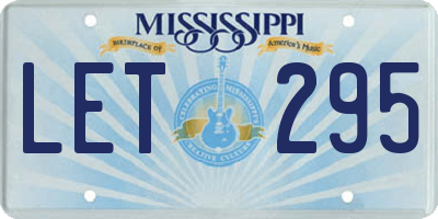 MS license plate LET295