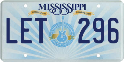 MS license plate LET296