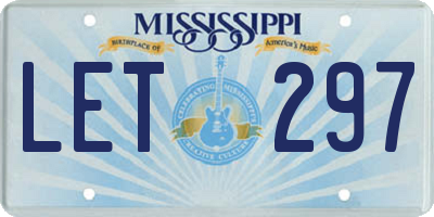 MS license plate LET297