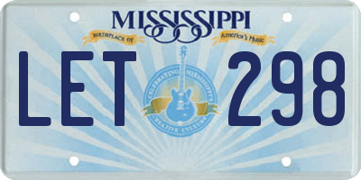 MS license plate LET298