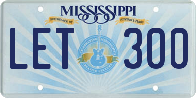 MS license plate LET300