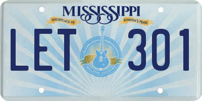 MS license plate LET301