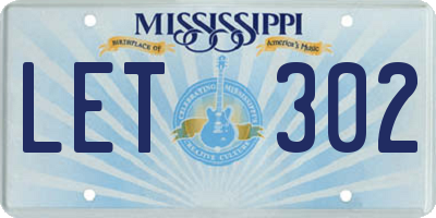 MS license plate LET302