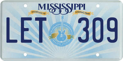 MS license plate LET309