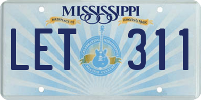 MS license plate LET311