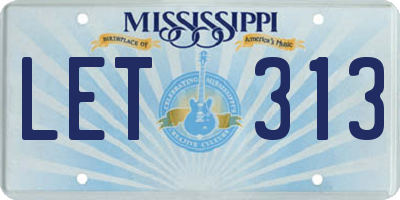 MS license plate LET313