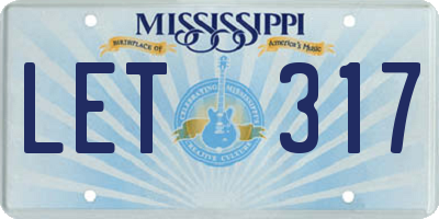 MS license plate LET317