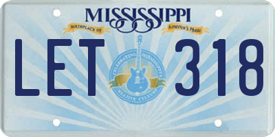 MS license plate LET318