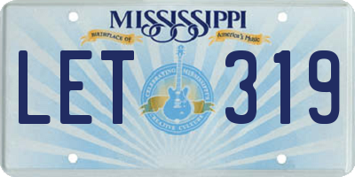 MS license plate LET319