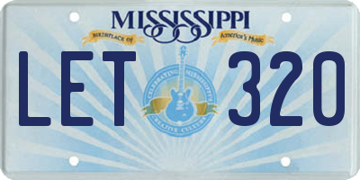 MS license plate LET320