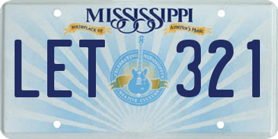 MS license plate LET321