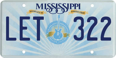 MS license plate LET322