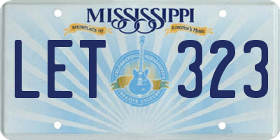 MS license plate LET323